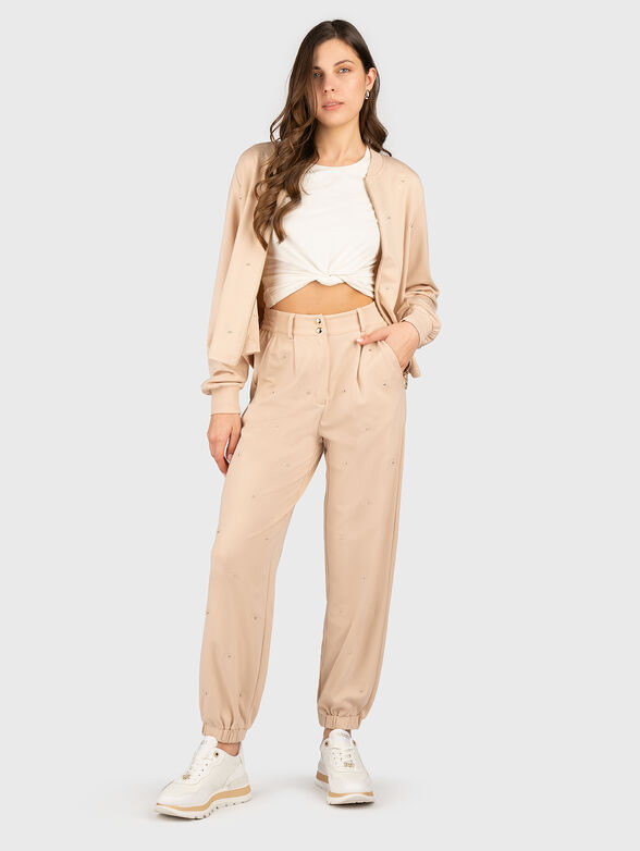 High waisted trousers with rhinestones - 3