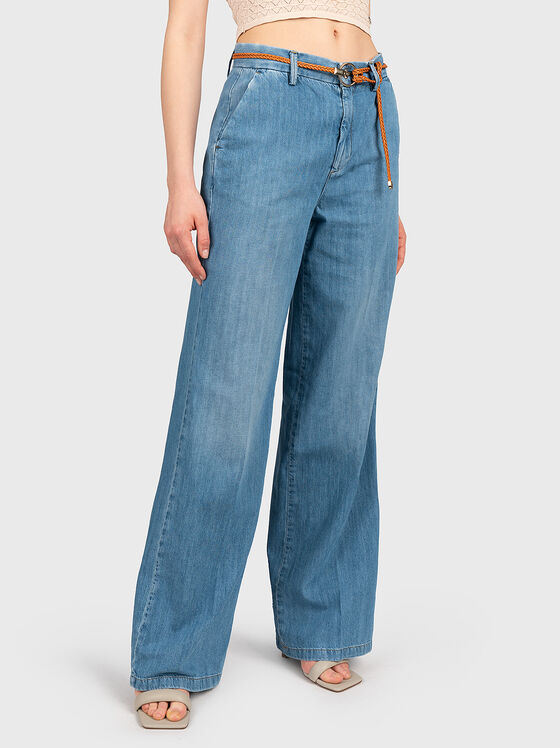 Jeans with wide legs and belt  - 1