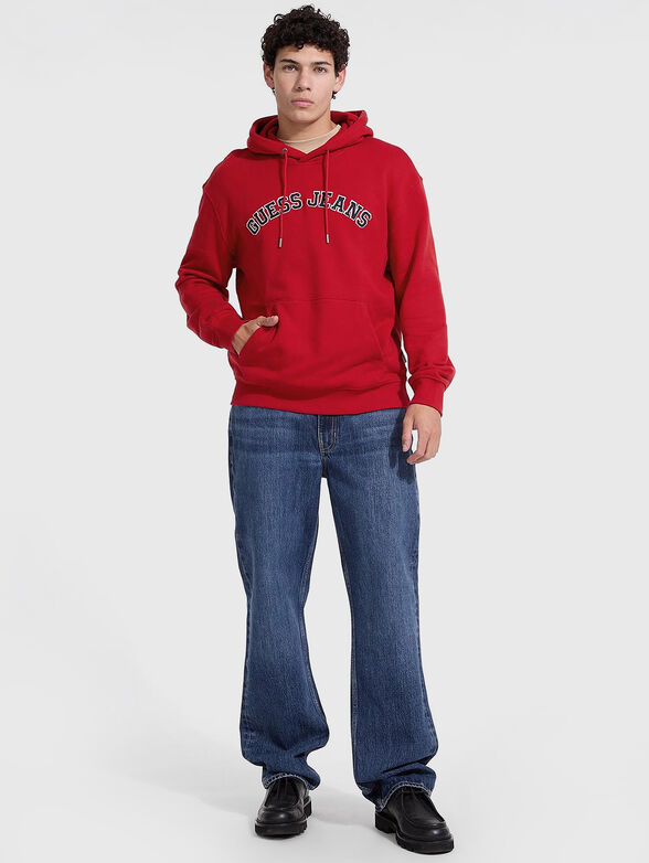 Cotton sweatshirt with hood and logo - 2