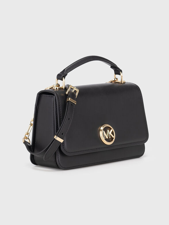 Leather crossbody bag with logo accent - 5