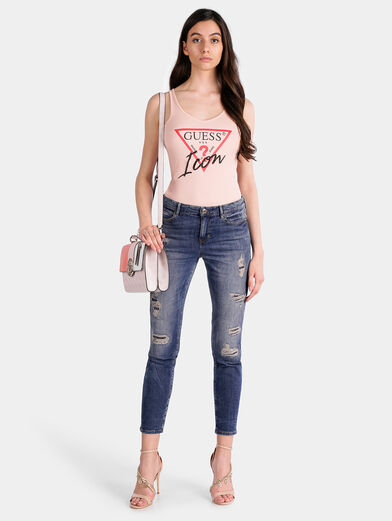 Cropped jeans with ripped details - 4