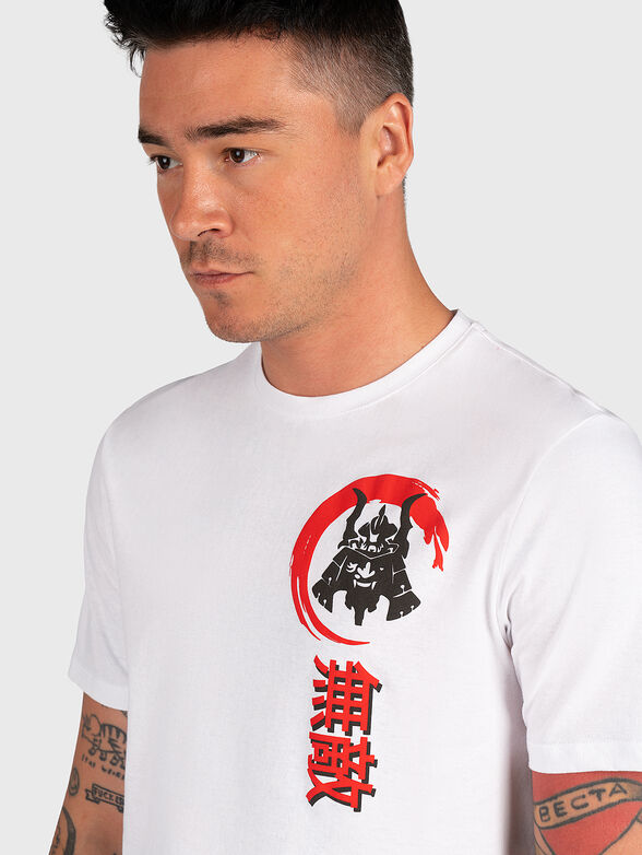 White cotton -shirt with print - 3