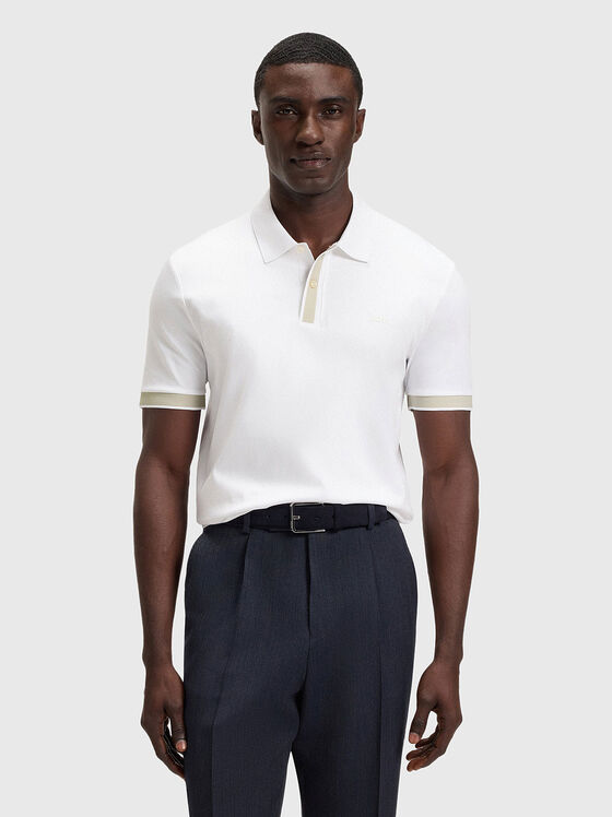 Cotton polo shirt with accent trims - 1