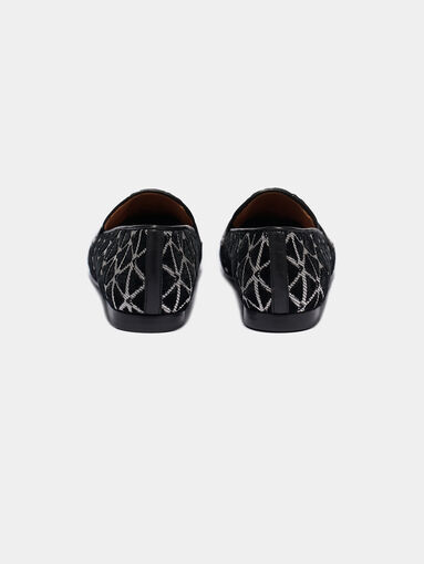 Velvet loafers with silver threads - 3