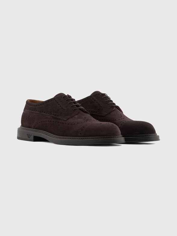 Suede Derby shoes with brogue perforations - 2