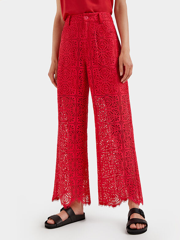 Red lace pants - 1