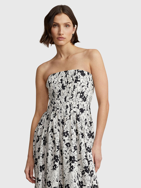 LENDY linen dress with contrasting floral print - 4