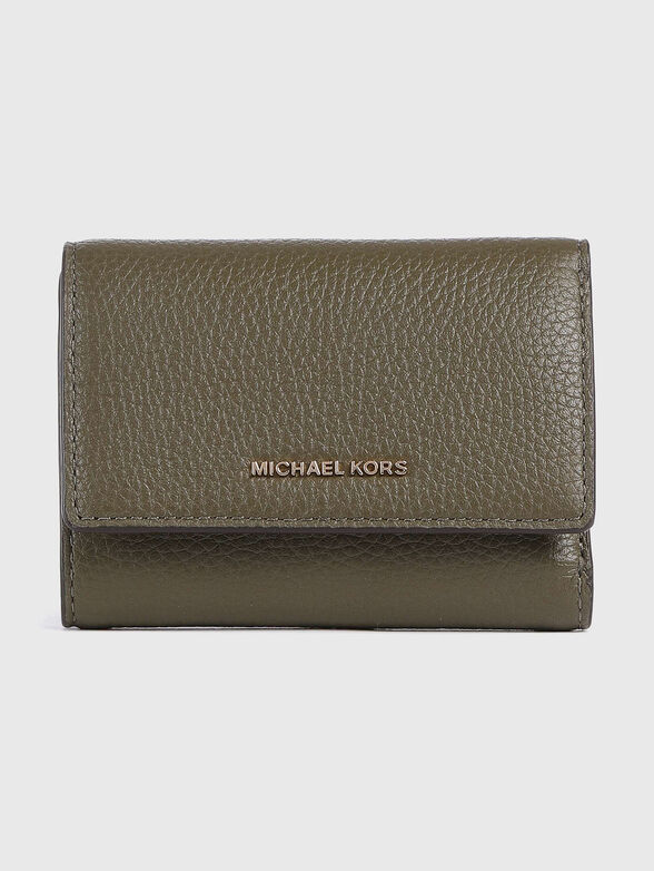 Leather wallet with logo detail - 1
