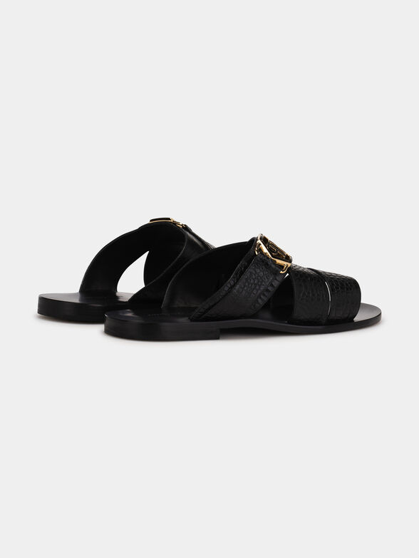 Sandals with golden logo buckle - 3
