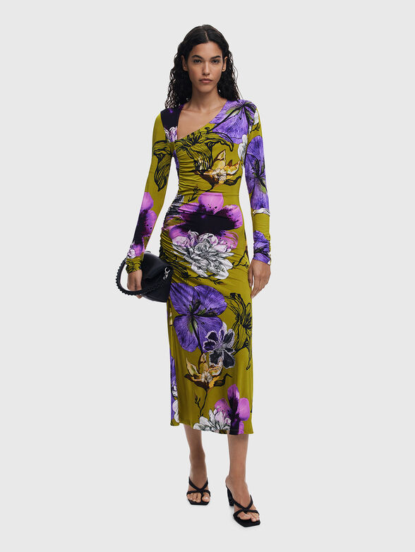 Midi dress with long sleeves - 1