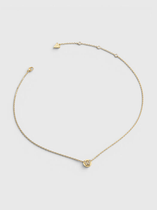 Gold necklace with rhinestones