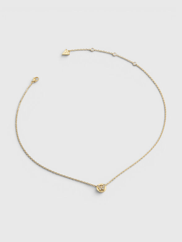 Gold necklace with rhinestones - 1