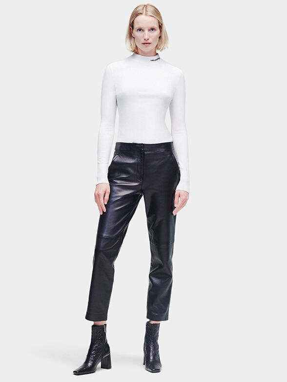 Mock neck sweater in black - 1