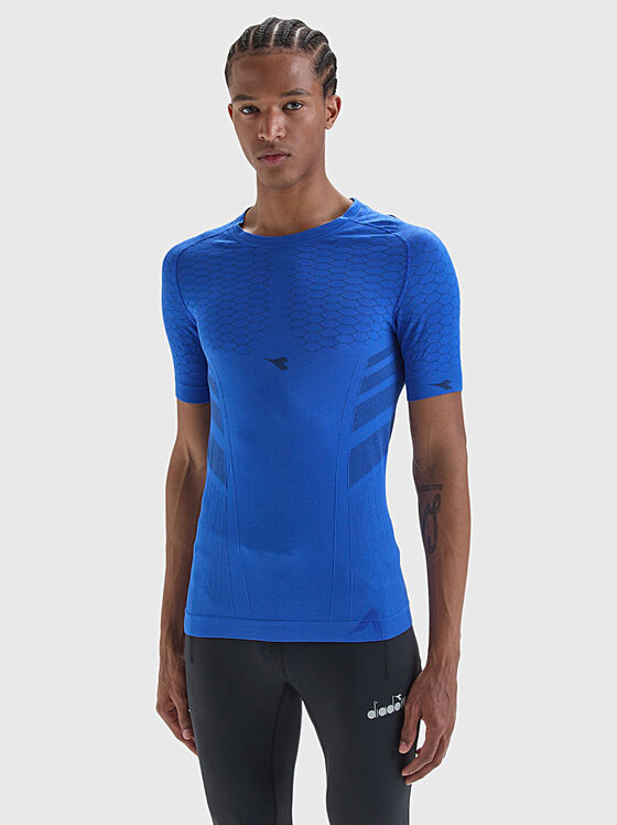 Спортна слим тениска в син цвят - 1