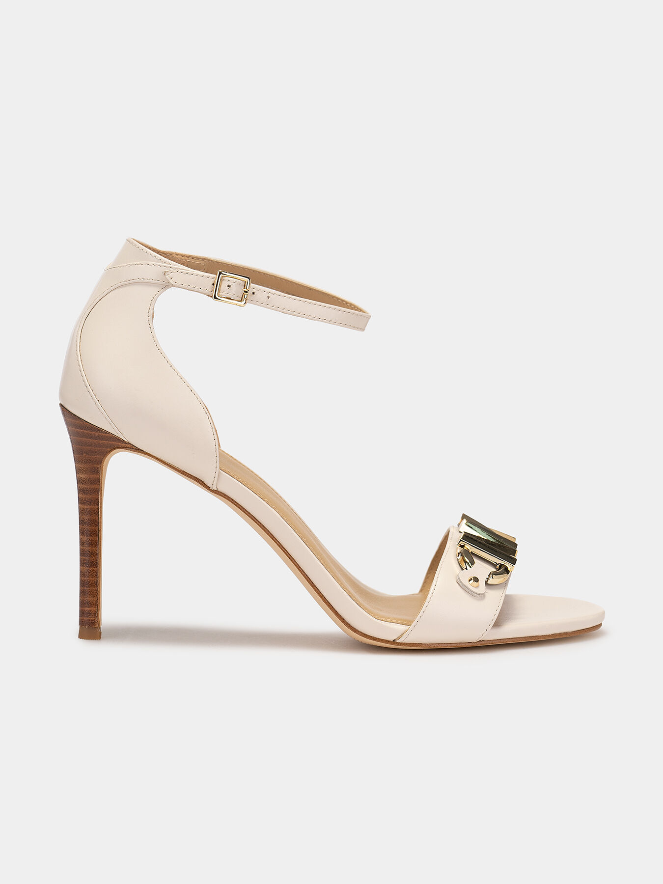 IZZY black leather sandals brand MICHAEL KORS — Globalbrandsstore.com/en