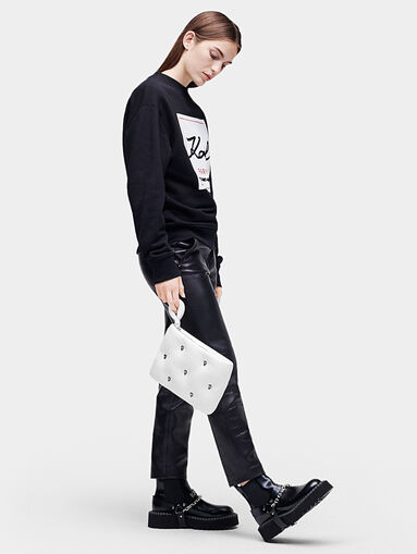 Black sweatshirt with logo print - 5