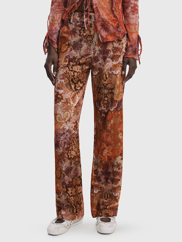 Paisley corduroy pants - 1