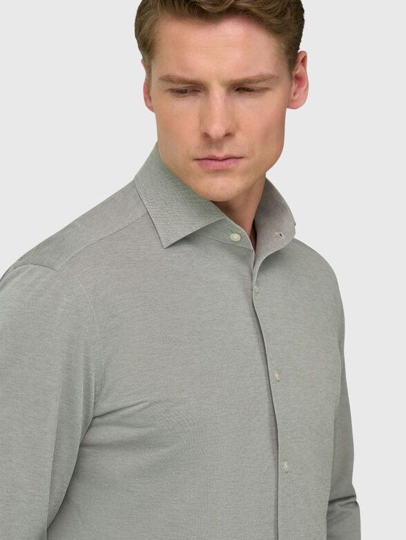 Green cotton-blend shirt - 4
