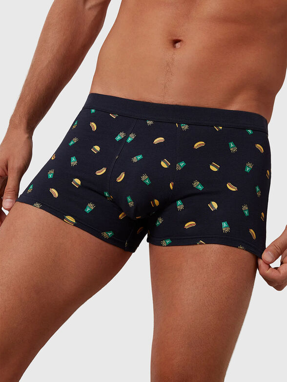 NYC black trunks with print - 1