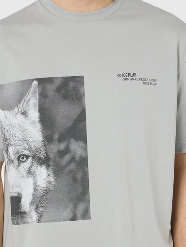 Gray cotton t-shirt  - 4