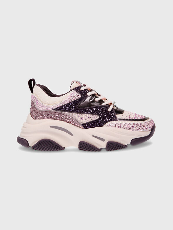 PRIVY sneakers in beige with rhinestones - 1