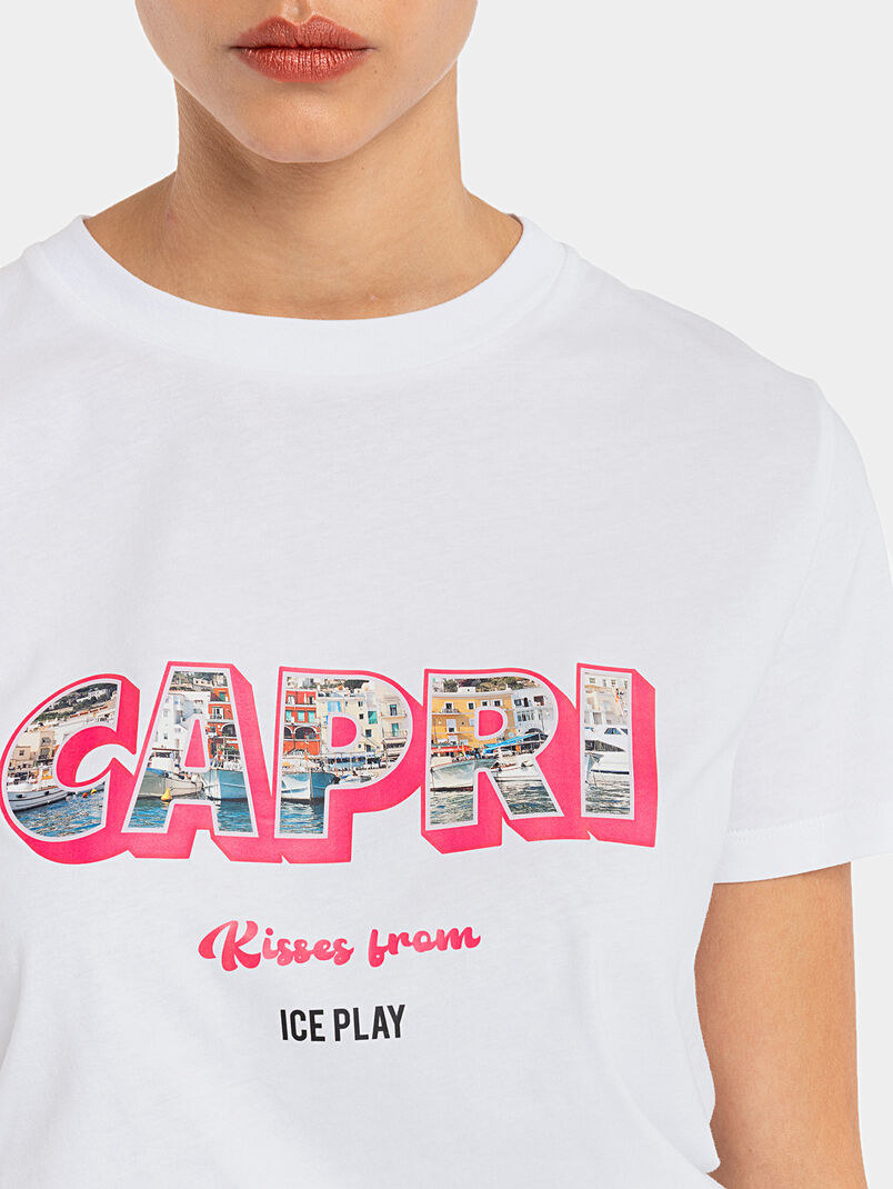 Cotton T-shirt with accent print - 3