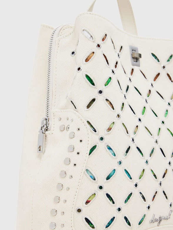 White backpack with perforations - 5