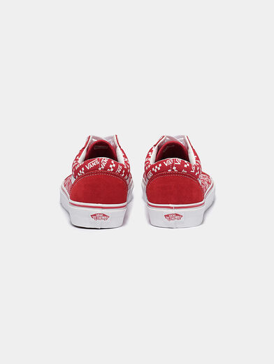 Red sneakers with logo prints - 4