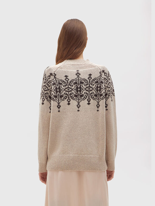 Wool sweater with contrast detail - 3