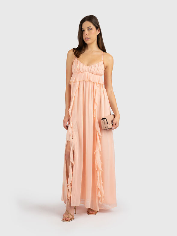 Maxi georgette dress with ruffles - 1