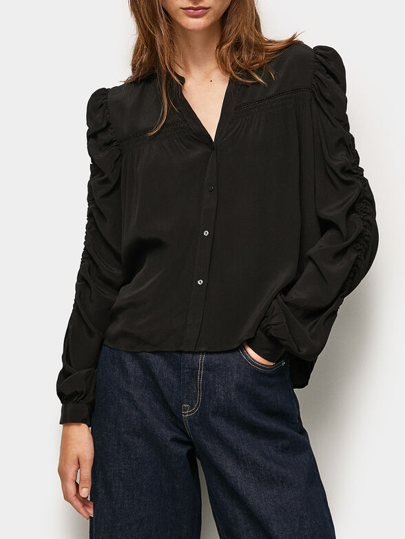 KRISTA shirt with accent sleeves - 1