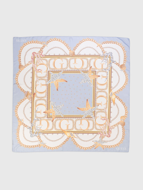 Square scarf with print with logo - 2