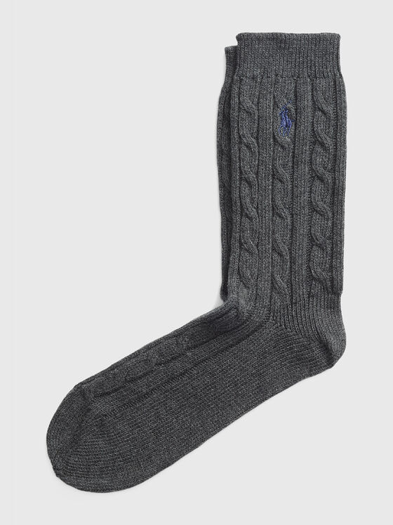 Cable knit crew socks - 1