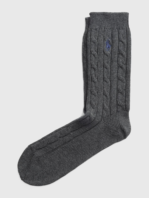 Cable knit crew socks - 1