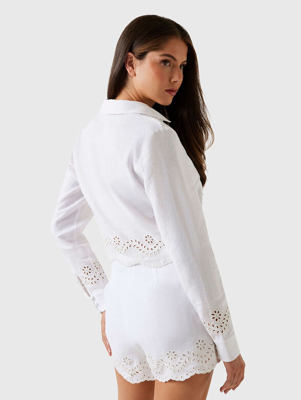 LEYNA short linen blouse with long sleeves - 3