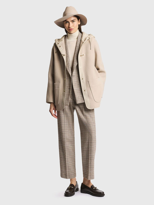 Hooded wool and cashmere coat - 2