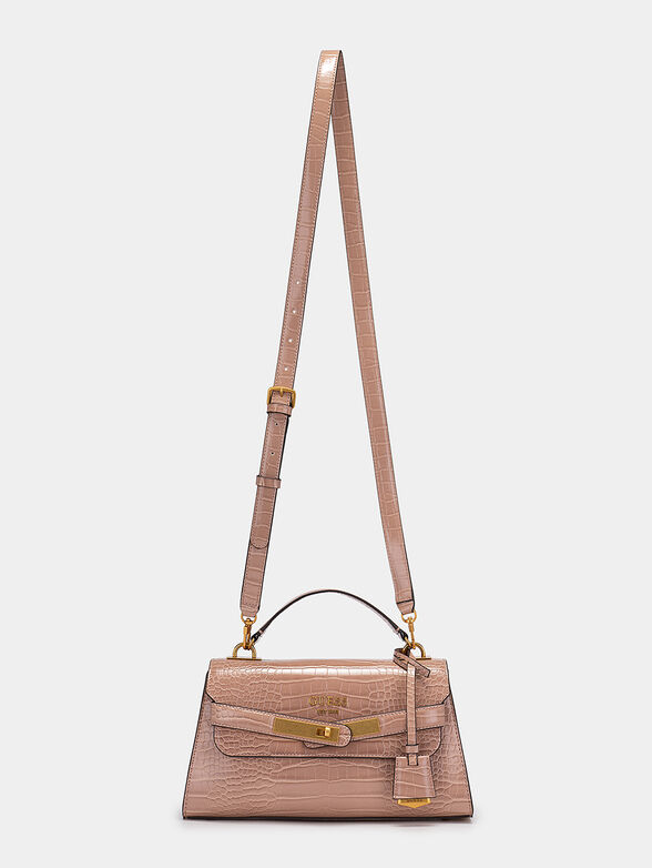 Croco print bag with gold logo detail - 2