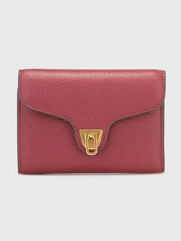 Leather wallet with grainy effect - 1