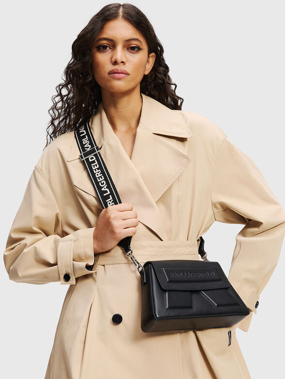 Leather crossbody bag with logo - 2