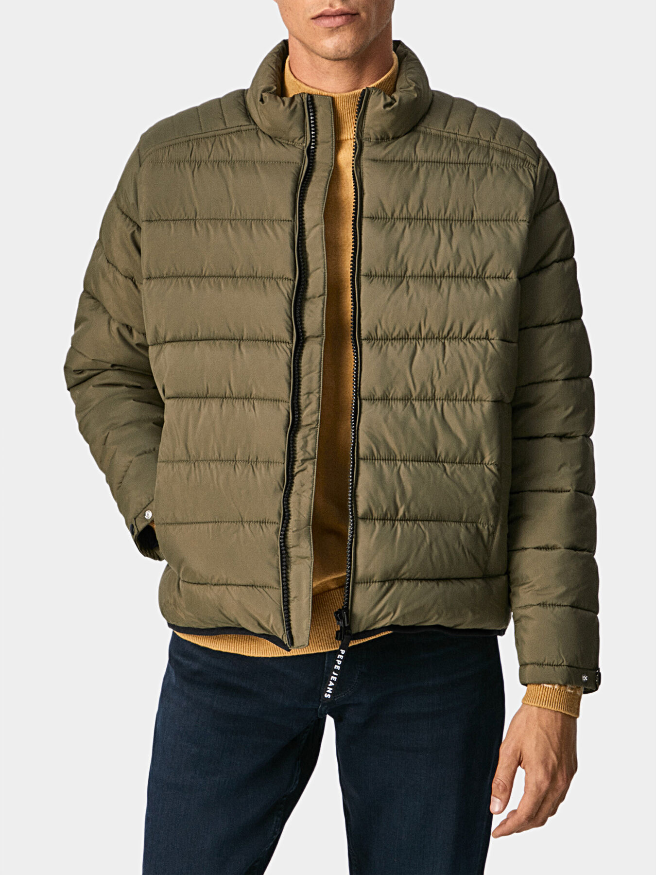 Pepe jeans olive green jacket on sale