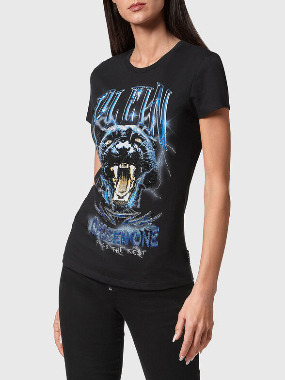 PANTHER T-shirt with rhinestones - 0