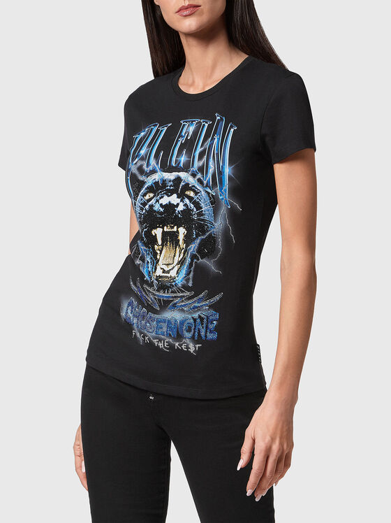 PANTHER T-shirt with rhinestones - 1
