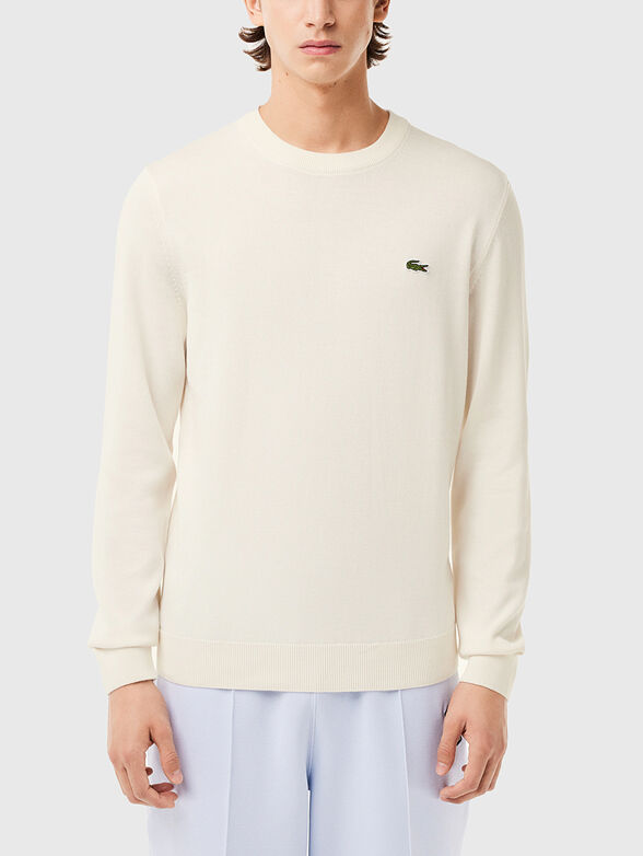 Crew neck cotton sweater - 1