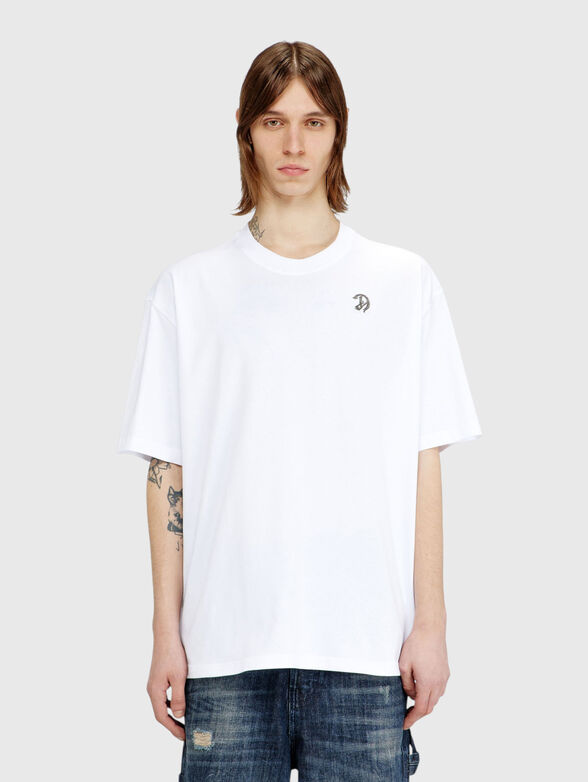 Black cotton T-shirt with a print on the back  - 1