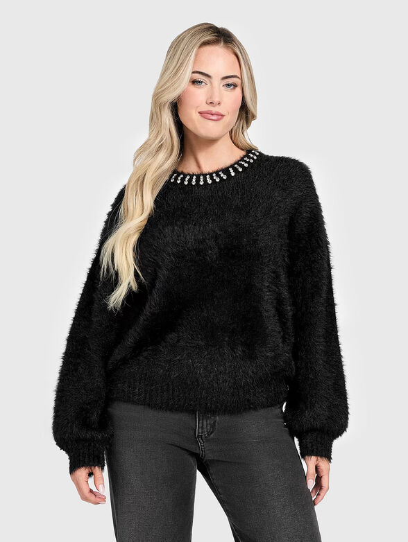 ARISA rhinestone neck sweater - 1