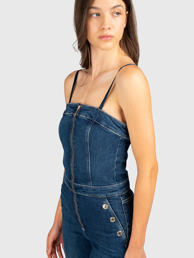 Denim jumpsuit with a zip - 5