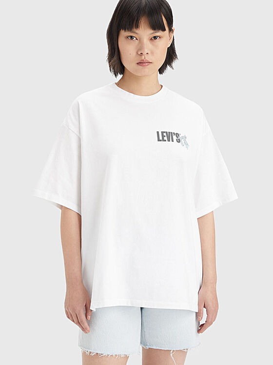 White T-shirt with contrast print on the back - 1