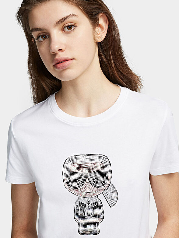 IKONIK Black T-shirt with logo of rhinestones - 2