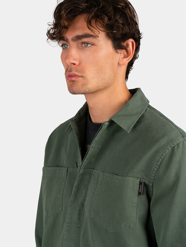 Green cotton overshirt - 4