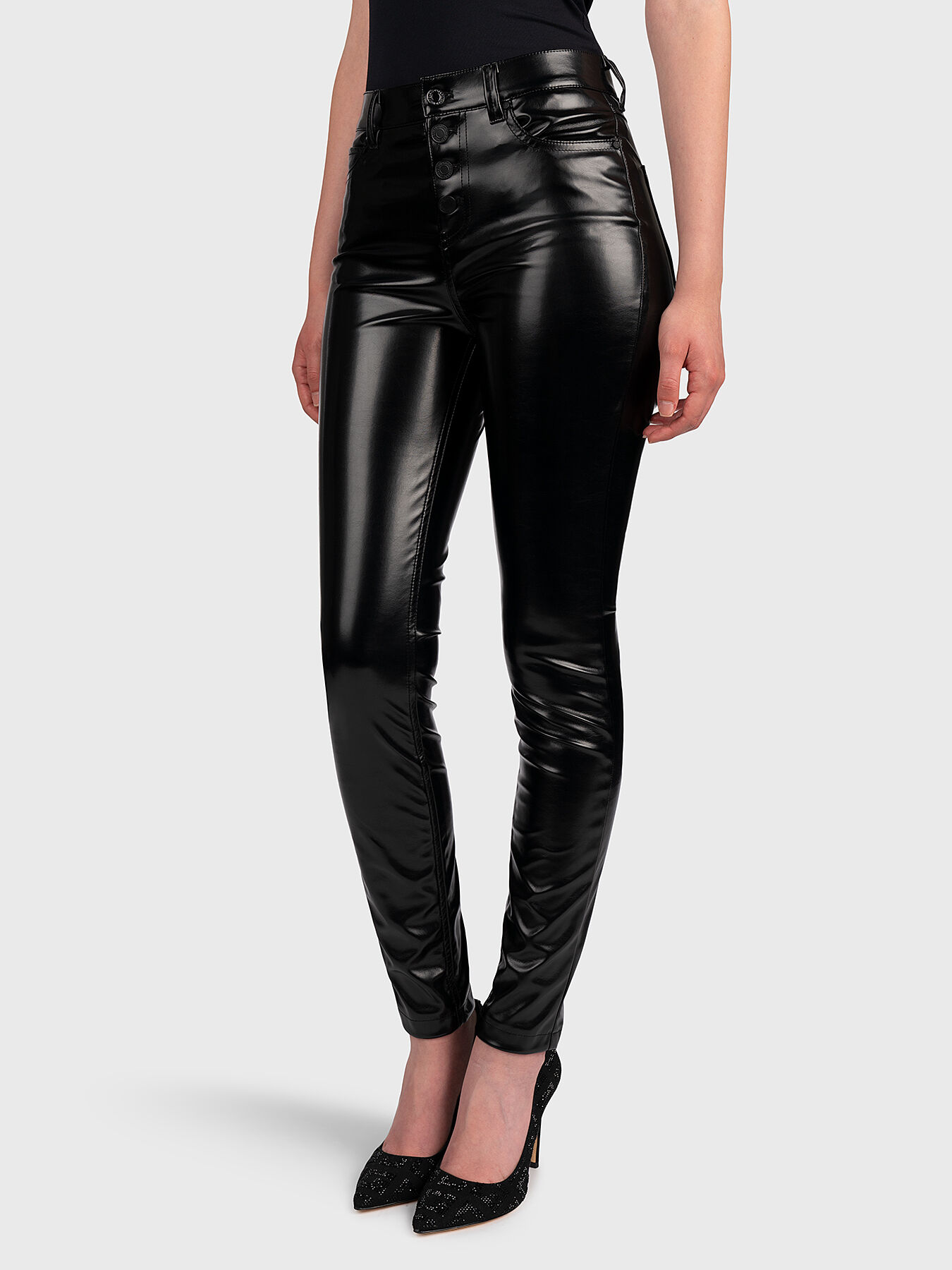 Guess leather clearance trousers